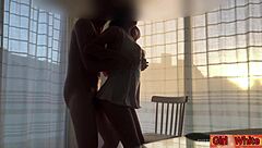 Sexy teen rides cock under tight white dress and boots