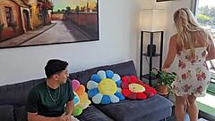 blonde milf fucks friend's monster cock cowgirl wildly