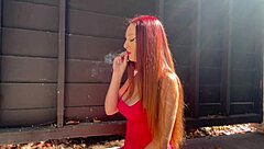 Artemisia Love Horny Milf Solo Smoking Outdoor Big Tits