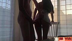 Sexy teen rides cock under tight white dress and boots