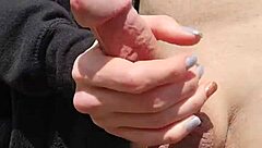 Wife's Outdoor Reach Around Fingering and Handjob