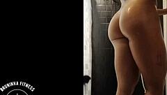 portuguese redhead babe shaves wet pussy smooth in shower