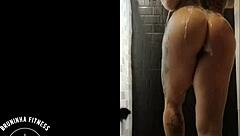 portuguese redhead babe shaves wet pussy smooth in shower