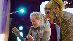 heavily inked teen pornstars atm gaping in epic threesome