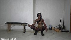 African Ebony's Skinny Perfect Body Sways
