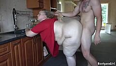 horny hubby rails chubby kitchen-style 😈🔥