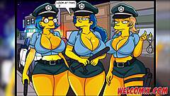 simpsons busty police officers fucked hard by three guys