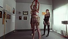 Bound Rebel Rhyder sucks cock eats ass in kinky BDSM threesome