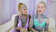 heavily inked teen pornstars atm gaping in epic threesome