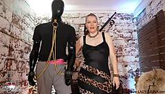 german nun dominates sissy into fetish lingerie dressing