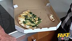 Tiny blonde teen fucked hard by two backpackers in hostel threesome