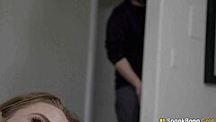 Naughty girl seduces older man's throbbing cock