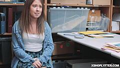 adriana maya rides peter green cowgirl after fingering deal in office uniform