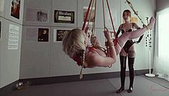 Bound Rebel Rhyder sucks cock eats ass in kinky BDSM threesome