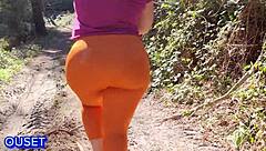 plump bbw latina stepmom shakes huge ass in public leggings fuck