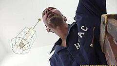 Big Tittied Redhead SPITROASTED BY Massive Cocked Repairmen Dogfart