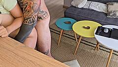 ripping clothes for sloppy doggystyle in living room