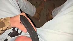 couple flashes huge cock wet pussy by campfire