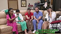 canadian brunette takes massive 1000cc enema backstage