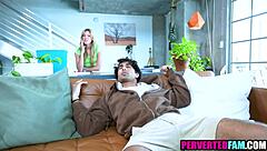 Blonde coed craves hardcore college guy's monster cock suck