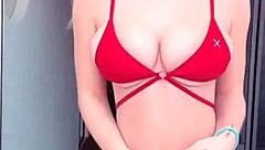 red bikini babes tease asses in close-up compilation