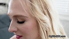 Neighbor's big black cock stretches horny wife's huge tits