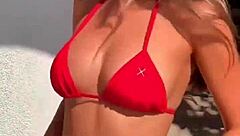 red bikini babes tease asses in close-up compilation