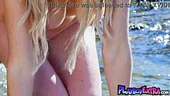 heidi michel's big natural tits nude beach sunbath