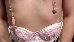 Tennis girl humiliated with anal plug and nipple training