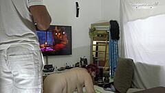 Redhead BBW Masseuse Fucked Backstage