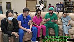 canadian brunette takes massive 1000cc enema backstage