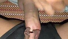 two cocks stuffing her tight shaved pussy creampie