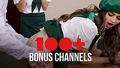 she trades stolen boobs for security guard's titjob fun