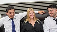 I interview rossa vaxx for le iane's wild double vaginal penetration orgy