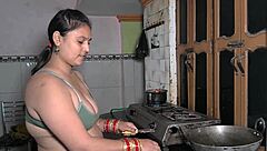 oops cooking veggies turns into kitchen monster cock sex frenzy