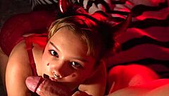 devil lingerie wife sucks monster cock missionary till i cum in her mouth twice