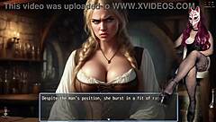 busty blonde barmaid celina groped hard in public stripping and rough play