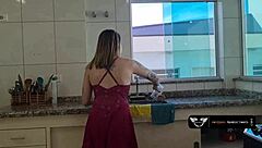 femdom lingerie slave gets wet pussy used as cuckold gift