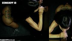 ten massive cumshots drain through gloryhole in hardcore row