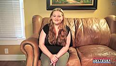 curvy redhead coed rose gives sloppy deepthroat blowjob swallows greedy cum pov