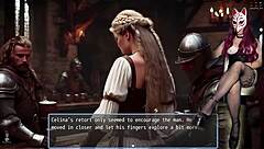 busty blonde barmaid celina groped hard in public stripping and rough play