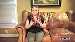 curvy redhead coed rose gives sloppy deepthroat blowjob swallows greedy cum pov