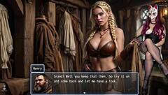 busty blonde barmaid celina groped hard in public stripping and rough play