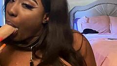 lexi butterfly spits and submits while sucking that massive cock off the wall