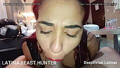 Desperate joselyn gags drools on cock as i slap dominate her pretty latina throat