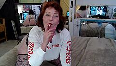 hey look at dawnskye1962 smoking while teasing your throbbing cock fully clothed