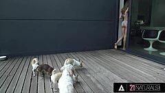 Smoking hot akira may fucks big hard cock sideways pleasing her man passionately