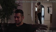 crystal thayer drips cum after brutal tranny pounding