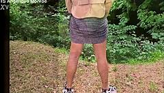 ladydick shemale pees and fucks in park!