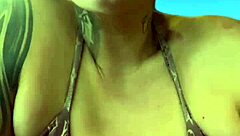 i trained at ipanema gym in wet bikini sweat dripping down